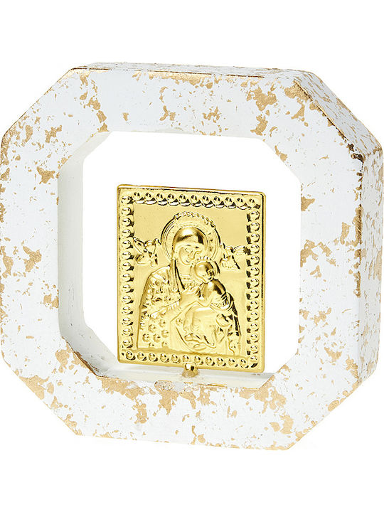 Ceramic Icon Gold Virgin Mary 10x10x2.2cm K427 Nv23-30-00001-427