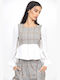 Damen Bluse Langärmelig Geprüft Ecru