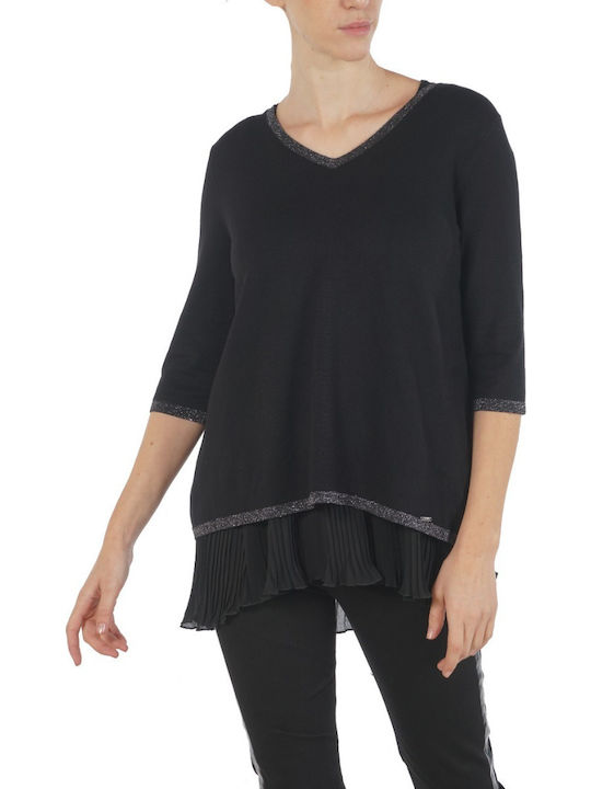 Women's Blouse with 3/4 Sleeve Black