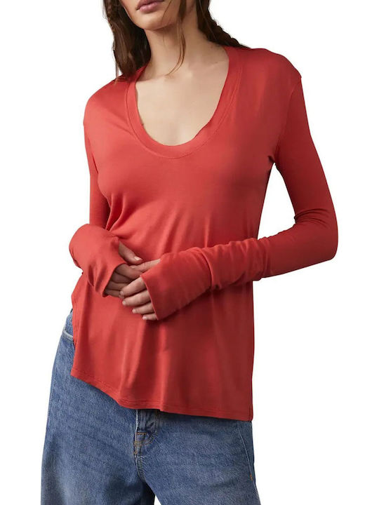 Free People Blouse Red
