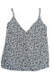 Damen Sommer Bluse mit Trägern Blumen Black