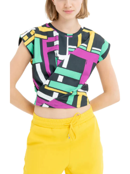 Γυναικείο Καλοκαιρινό Crop Top Αμάνικο Multicolor