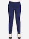 Damen Hoch tailliert Stoff Hose Marineblau