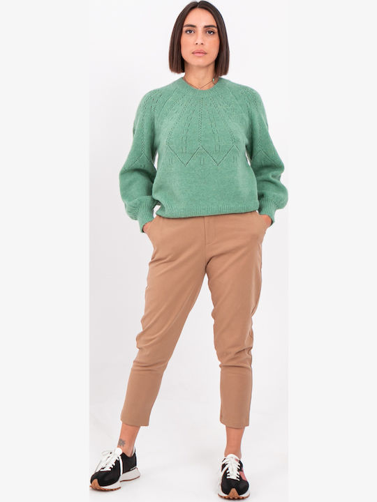 Γυναικεία Παντελόνα σε Ίσια Γραμμή Beige