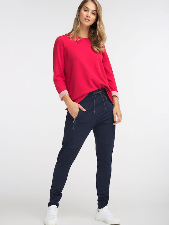 Broadway Femeiesc Talie înaltă Tesatura Pantaloni Regular Fit Blue
