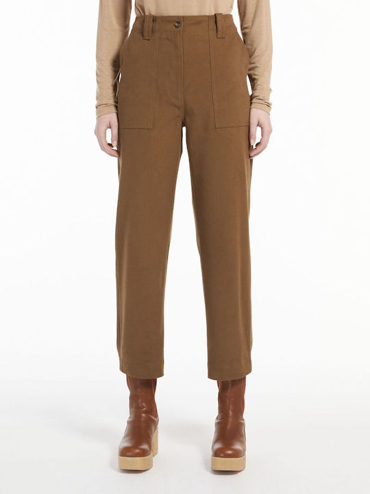 Eros Women's Fabric Trousers Tabac Brownc Brown