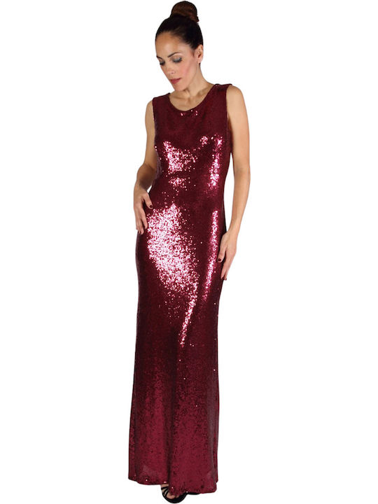 Goa Goa Dress Evening Red with Sequins