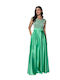 Maxi Dress for Wedding - Christening Satin Open Back Green