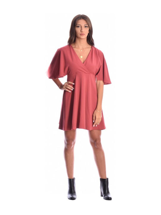 Summer Mini Dress Wrap Sepia