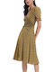 Summer Midi Dress astran med bk/feb geo yoke ye