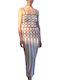 Summer Midi Dress ECRU&RED&PINK