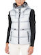 Women's Short Puffer Jacket for Winter with Hood Gray