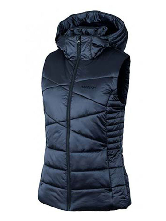 Kurz Damen Ärmellos Puffer Jacke für Winter Navy