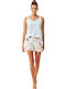Penye Mood Sommer Damen Pyjama-Set Light Blue