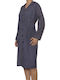 Rodonna Winter Women's Robe Blue Beige