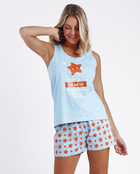 Mr. Wonderful Sommer Damen Pyjama-Set Türkis Mr. Wonderful Sommer Damen Pyjama-Set Türkis