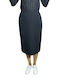 Classic Crepe Maxi Skirt Black