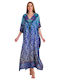 Eleven Women's Maxi Caftan Beachwear Blue