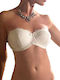 Λευκό Strapless Σουτιέν με Ελαφριά Ενίσχυση & Μπανέλες