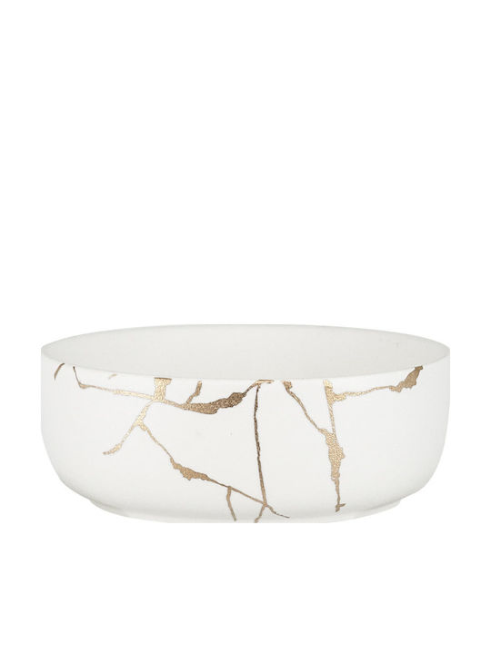 Artekko Wabi Διακοσμητικό Μπωλ Πορσελάνης Λευκό 18x18x6.6cm