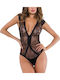 Sensual Backless Lingerie Bodysuit Lace Sheer 1929 Black One Size