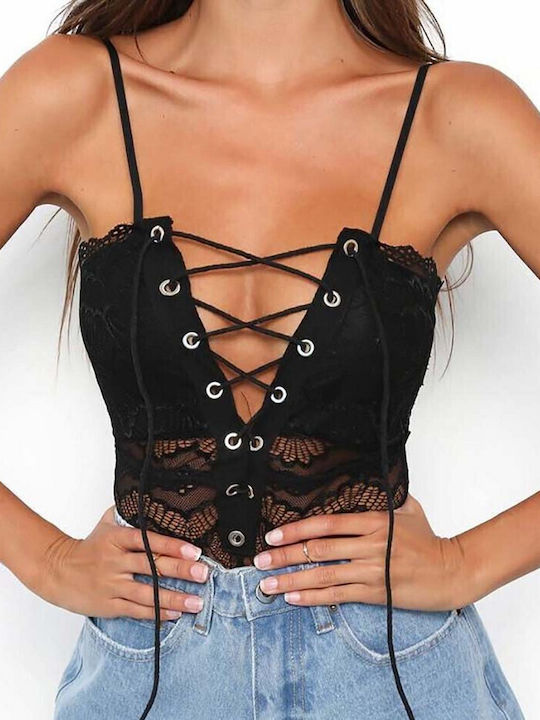 Sensual Lingerie Bodysuit Lace Corset Design 888 Black One Size