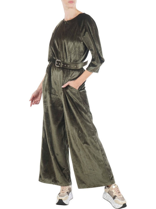 Ladies Woven Jumpsuit Женска Дългоръкава Цялостна Форма Зелен