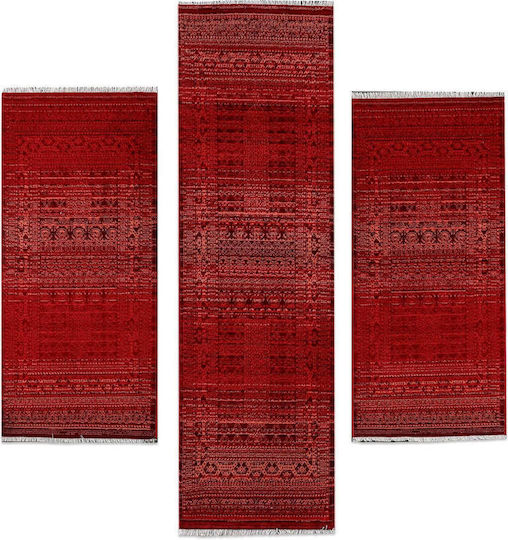 Balsan Oriental Kazak 727 Modern Bedroom Rugs Set Red P621617 3pcs