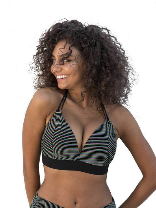 Bikini Dreieck Top D Cup Mit Polsterung Gestreift