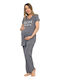 Angel's Secret Set pijamale de maternitate și alăptare în culoarea Gri