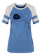 Short Sleeve Nursing Top Blue Polyester-cotton