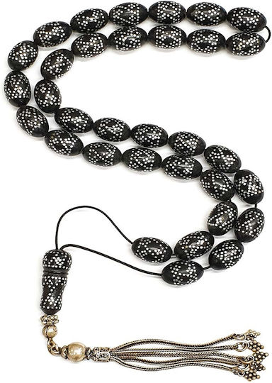 Roloi Komboloi Amber Worry Beads with 33 Beads Black 42cm