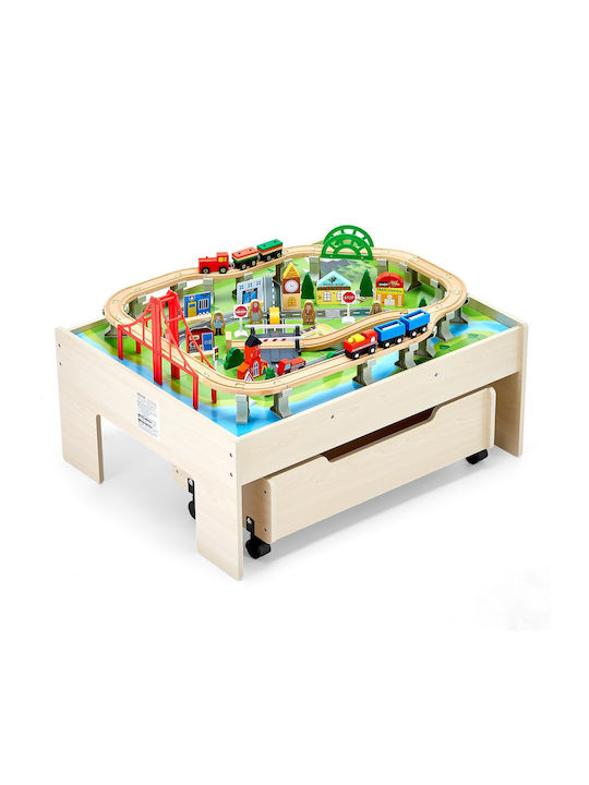 Kids Table made of Wood Beige Vevor