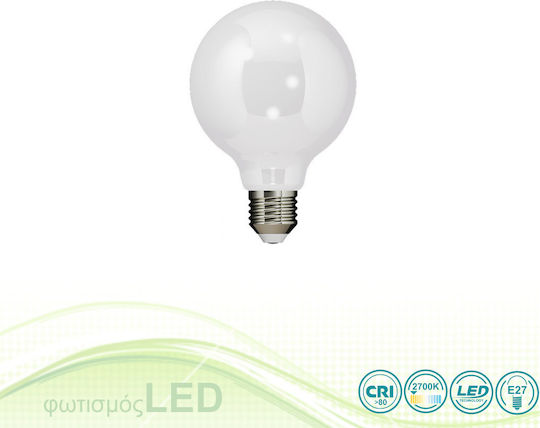 SoleLuce LED Bulb 8W for Socket E27 and Shape G95 Warm White
