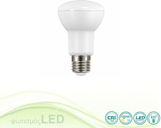 SoleLuce Bec LED 7W pentru Soclu E27 și Formă R63 Alb cald