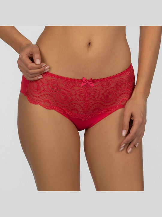 Playtex Ψηλόμεσο String με Δαντέλα Ροζ