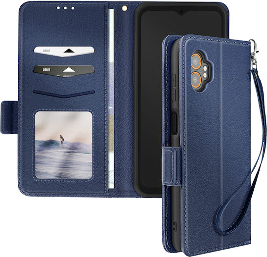 Avizar Clapet Hülle Galaxy Xcover 7 Pro Armband Brieftasche Unterstützung Blau