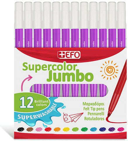 +Efo Supercolor Лилав Маркери за рисуване Дебели Комплект 12бр