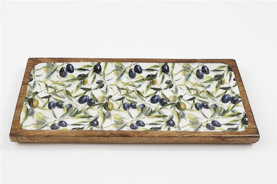 Atmosphera Mango Enamel Διακοσμητική Πιατέλα Καφέ 40x19εκ.