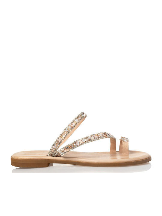 Sante Leather Women's Flat Sandals in Pink Color