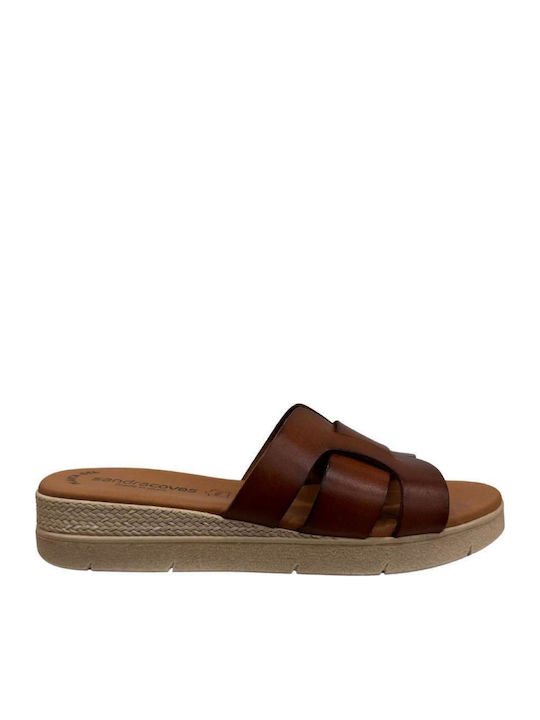 Women's Flat Sandals Anatomic in Tabac Brown Color
