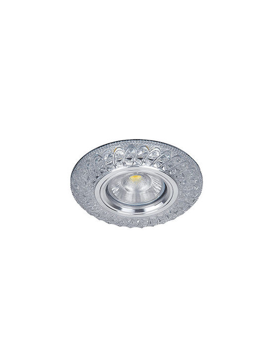 Elmark Round Plastic Recessed Spot with Socket GU5.3 Transparent 5x5cm. 1pcs
