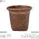Globostar Artificial Garden Skiathos 20345 Decorative Wicker Basket Planter Flower Pot Brown Φ24cm X H24cm