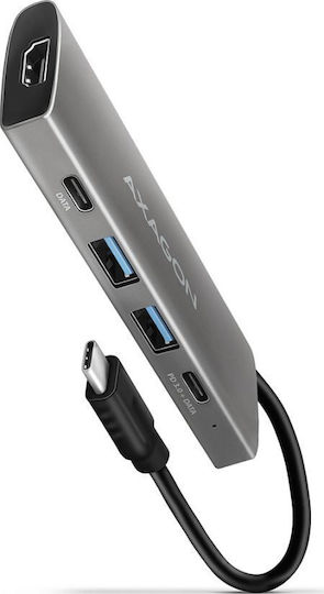 Axagon USB-C Лаптоп Докинг Станция с HDMI 4K PD Сива