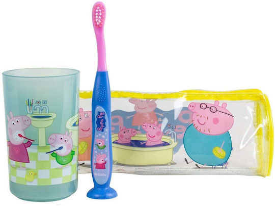Set Periuță de Dinți Tinokou Pahar Set pentru Copii Peppa Pig Galben