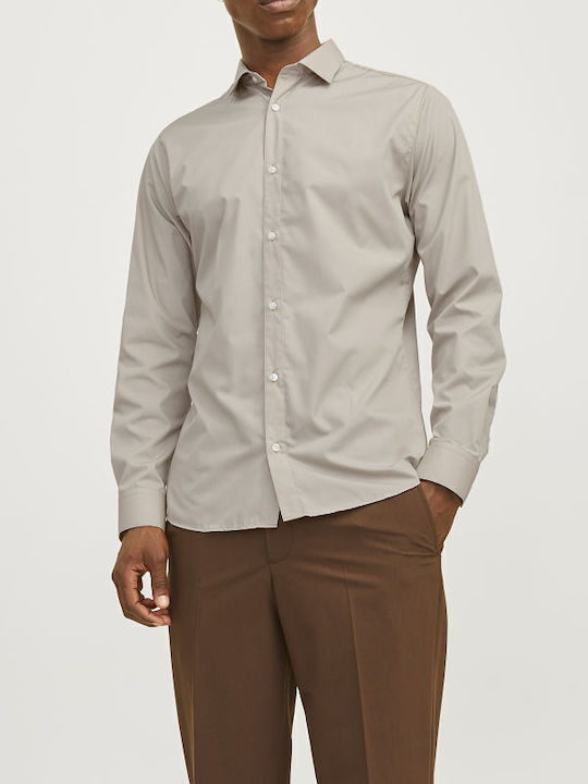 Jack & Jones Μακρυμάνικo Πουκάμισο Μπεζ
