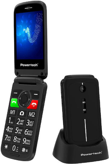 Powertech Sentry Dual SIM Κινητό με Μεγάλα Κουμπιά Μαύρο