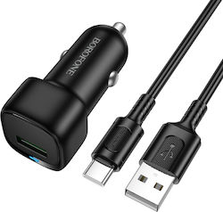 Borofone BZ34 Auto-Ladegerät mit Anschluss 1xUSB-A und Kabel Typ-C,TC-TC
