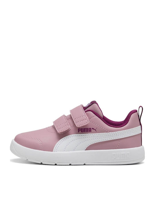PUMA Courtflex V3 Παιδικά Sneakers με Σκρατς Ροζ