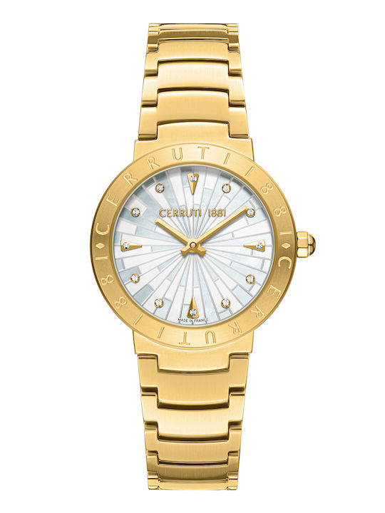 Cerruti Crystals Women's Watch with Gold Metal ...